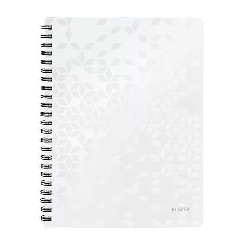 Spirálfüzet, A4, kockás, 80 lap, LEITZ "Wow", fehér
