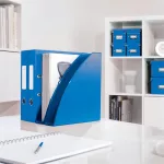 Spirálfüzet, A4, kockás, 80 lap, LEITZ "Wow", kék