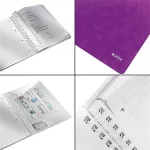 Spirálfüzet, A4, kockás, 80 lap, LEITZ "Wow", lila