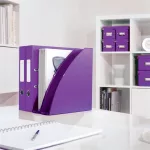 Spirálfüzet, A5, vonalas, 80 lap, LEITZ "Wow", lila