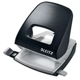   Lyukasztó, kétlyukú, 30 lap, fém, LEITZ "Nexxt Style, szaténfekete