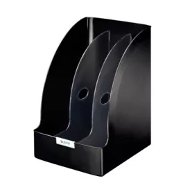   Iratpapucs, műanyag, 205 mm, elválasztókkal, LEITZ "Plus Jumbo", fekete