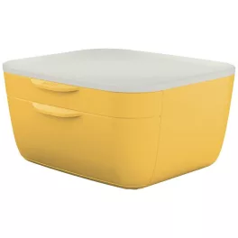   Irattároló, műanyag, 2 fiókos, LEITZ "Cosy", melegsárga