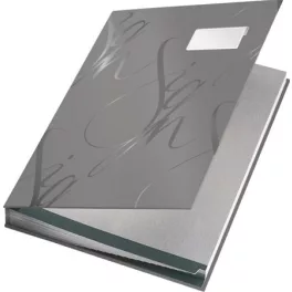   Aláírókönyv, A4, 18 részes, karton, LEITZ "Design", szürke