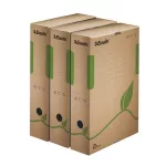 Archiválódoboz, A4, 80 mm, újrahasznosított karton, ESSELTE "Eco", barna