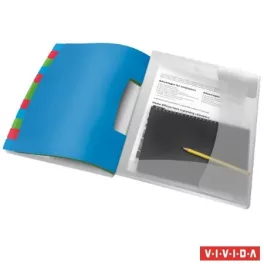   Előrendező, A4, 12 részes, műanyag, ESSELTE "Vivida", áttetsző