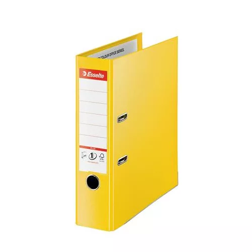 Iratrendező, 80 mm, A4, PP, élvédő sínnel, ESSELTE "Standard Plus", Vivida sárga