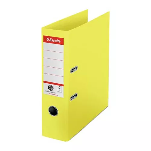 Iratrendező, 75 mm, A4, élvédő sínnel, ESSELTE "No.1", sárga