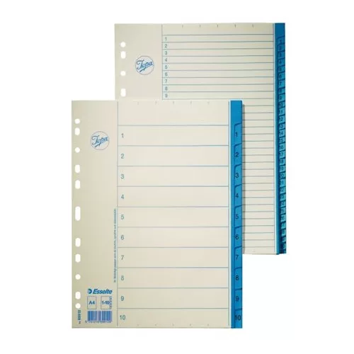 Regiszter, karton, A4, 1-31, ESSELTE, fehér