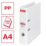 Iratrendező, 75 mm, A4, PP, élvédő sínnel, ESSELTE "Standard", Vivida fehér