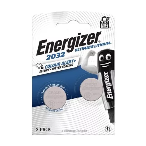 Gombelem, CR2032, 2 db, színjelző, ENERGIZER "Ultimate Lithium Performance"