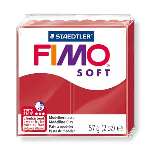 Gyurma, 57 g, égethető, FIMO "Soft", karácsonyi piros