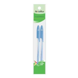   Golyóstoll, 0,3 mm, 2 db/bliszter, kupakos, FLEXOFFICE "Candee", kék