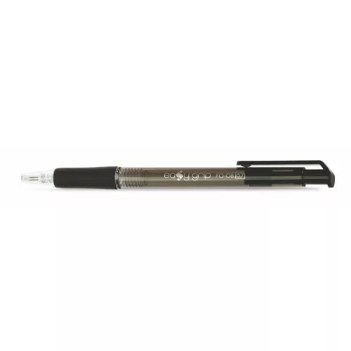 Golyóstoll, 0,4 mm, nyomógombos, FLEXOFFICE "EasyGrip", fekete