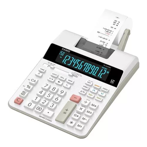 Számológép, szalagos, 12 számjegy, 2 színű nyomtató, CASIO "FR-2650 RC"