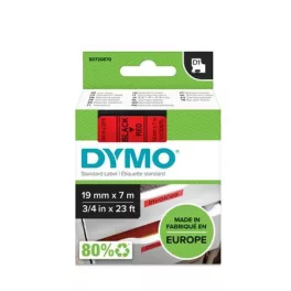   Feliratozógép szalag, 19 mm x 7 m, DYMO "D1", piros-fekete