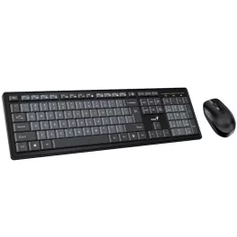   Egér- és billentyűzet készlet, vezeték nélküli, USB, HUN, GENIUS "KM-8200", fekete-szürke