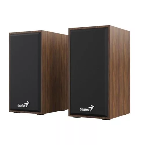 Hangszóró, 2.0, 6W, USB táp, fa burkolat, GENIUS "SP-HF180", barna