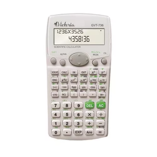 Számológép, tudományos, 283 funkció, VICTORIA OFFICE, "GVT-736", fehér