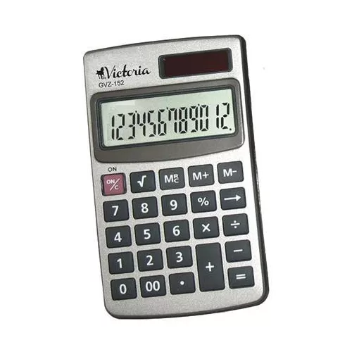Zsebszámológép, 12 számjegy, fém ház, VICTORIA OFFICE, "GVZ-152"
