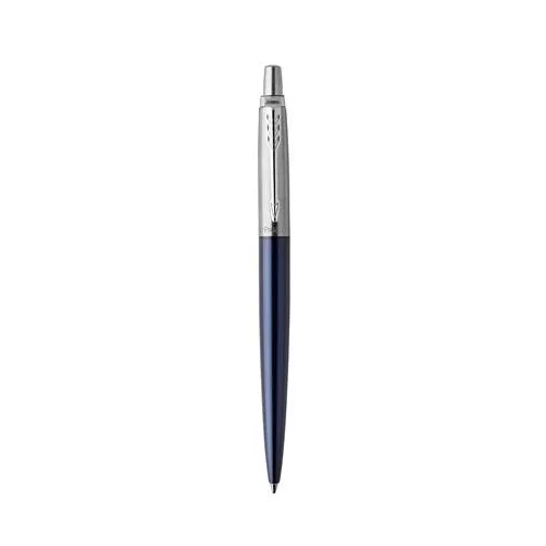 Golyóstoll, 0,7 mm, ezüst színű klip, royal kék tolltest, PARKER, "Royal Jotter", kék
