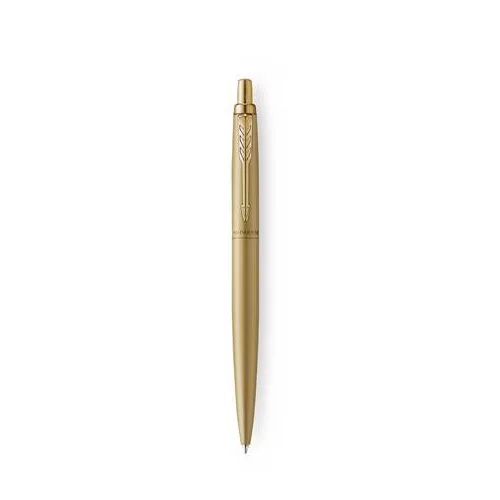 Golyóstoll, 0,7 mm, nyomógombos, arany színű klip, arany tolltest, PARKER, "Royal Jotter XL", kék