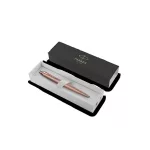 Golyóstoll, 0,7 mm, nyomógombos, rózsaszín klip, rózsaszín tolltest, PARKER, "Royal Jotter XL", kék