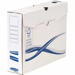   Archiválódoboz, A4, 80 mm, FELLOWES "Bankers Box Basic", kék-fehér