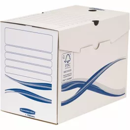   Archiválódoboz, A4, 200 mm, FELLOWES "Bankers Box Basic", kék-fehér