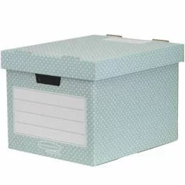   Tároló doboz, karton, 33,3x28,5x39 cm FELLOWES, "Style", zöld-fehér
