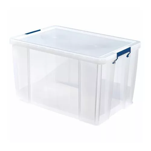 Műanyag tároló doboz, átlátszó, 85 liter, FELLOWES, "ProStore™"