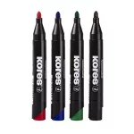 Alkoholos marker, 3-5 mm, kúpos, KORES "K-Marker XP1", 4 különböző szín