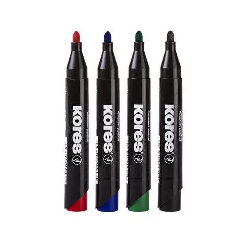 Alkoholos marker, 3-5 mm, kúpos, KORES "K-Marker XP1", 4 különböző szín
