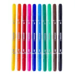 Filctoll készlet, 1-3 mm, kétvégű, kimosható, KORES "Korellos 2in1", 10 különböző szín