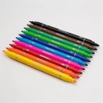 Filctoll készlet, 1-3 mm, kétvégű, kimosható, KORES "Korellos 2in1", 10 különböző szín