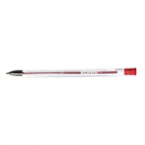 Golyóstoll, 1,0 mm, kupakos, háromszögletű, KORES "K11-M", piros
