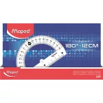 Szögmérő, műanyag 180°-os kínáló dobozos MAPED "Essentials"