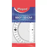 Szögmérő, műanyag 180°-os kínáló dobozos MAPED "Essentials"