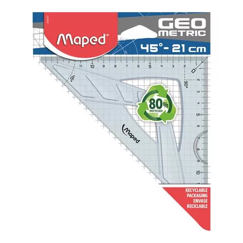 Háromszög vonalzó, műanyag, 45°, 14 cm, MAPED "Geometric"