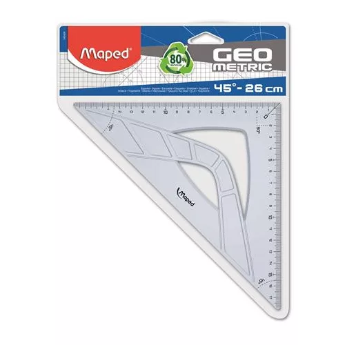 Háromszög vonalzó, műanyag, 45°, 17 cm, MAPED "Geometric"