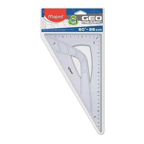 Háromszög vonalzó, műanyag, 60°, 25 cm, MAPED "Geometric"