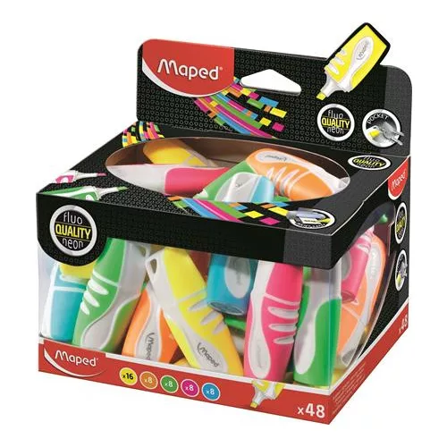 Szövegkiemelő display, 1-5 mm, MAPED "Fluo Peps Pocket Soft", vegyes neon színek