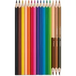 Színes ceruza készlet, háromszögletű, MAPED "Color'Peps World", 12 különböző szín + 3 kétvégű bőrtónus ceruza