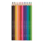 Akvarell ceruza készlet, háromszögletű, ecsettel, MAPED "Color'Peps", 12 különböző szín