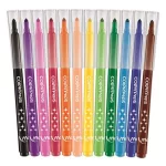 Filctoll készlet, 1-3,6 mm, kimosható, MAPED "Color'Peps Long Life", 12 különböző szín