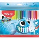 Filctoll készlet, 2 mm, kimosható, MAPED "Color'Peps Ocean", 18 különböző szín