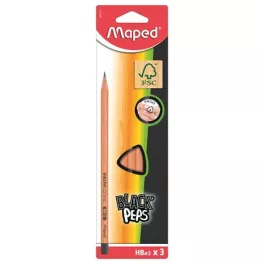   Grafitceruza, HB, FSC 100%, háromszögletű, MAPED "Black'Peps"