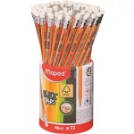 Grafitceruza radírral, ceruzatartó, HB, háromszögletű, MAPED "Black'Peps"