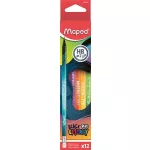 Grafitceruza radírral, HB, háromszögletű, MAPED "Black'Peps Energy", 6 különböző minta