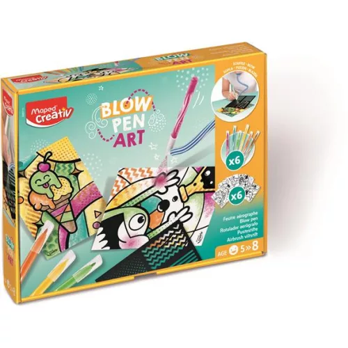 Fújós filctoll készlet, csíkozás, MAPED CREATIV "Blow pen Art"